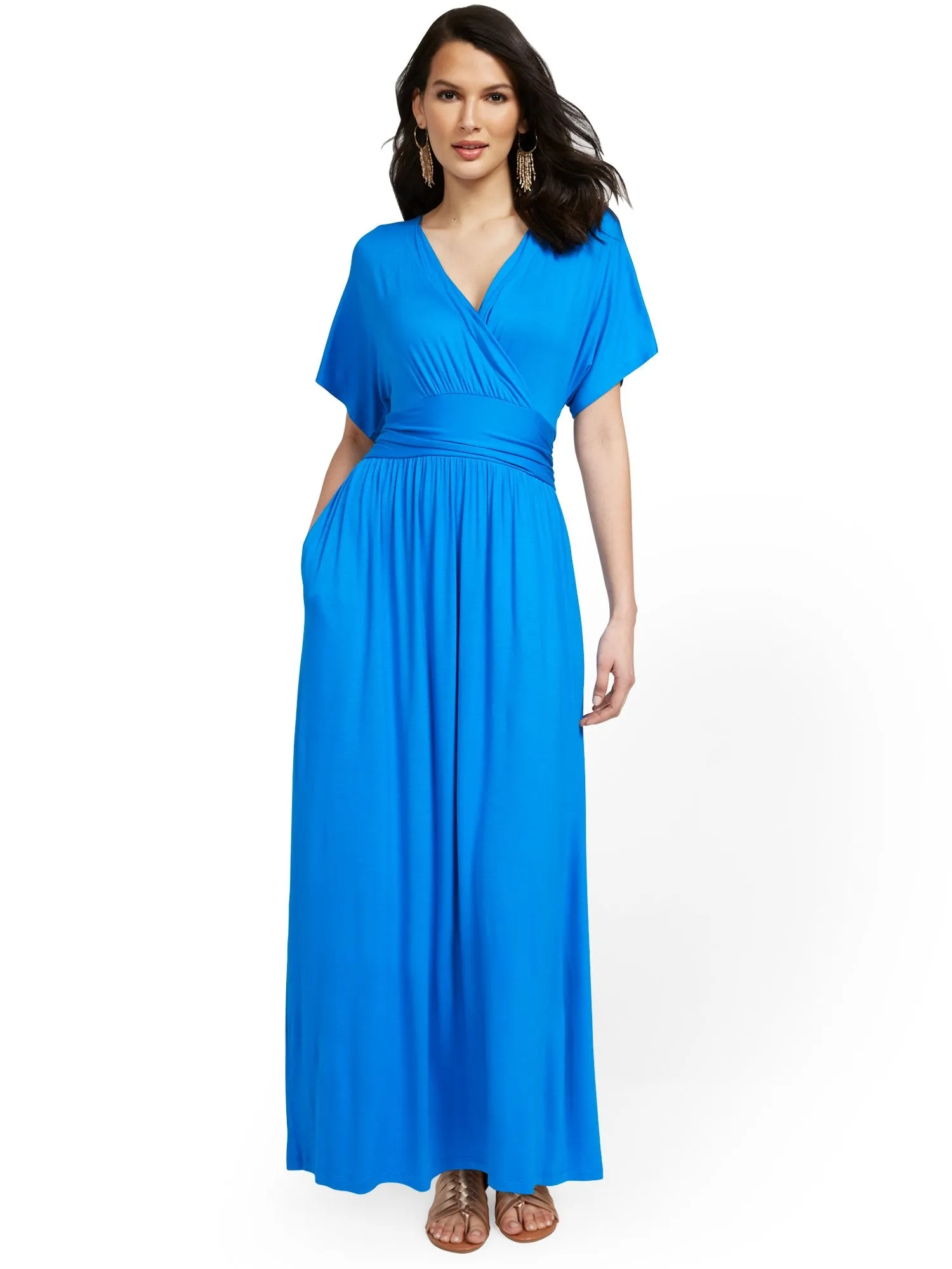 Short-Sleeve Dolman Maxi Dress