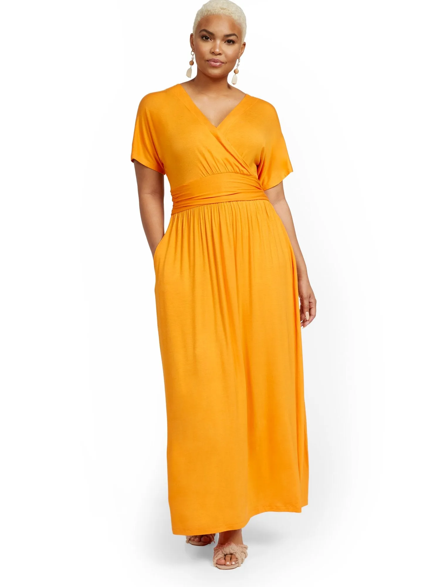 Short-Sleeve Dolman Maxi Dress