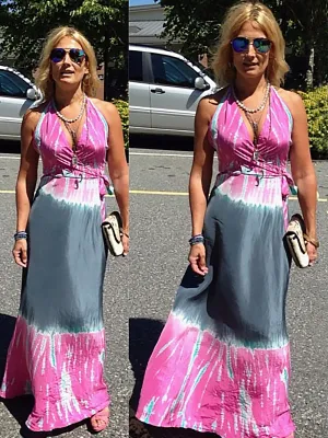 Silk Halter Maxi Wrap Dress