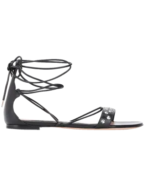 Silver Stud Ankle Wrap Sandal