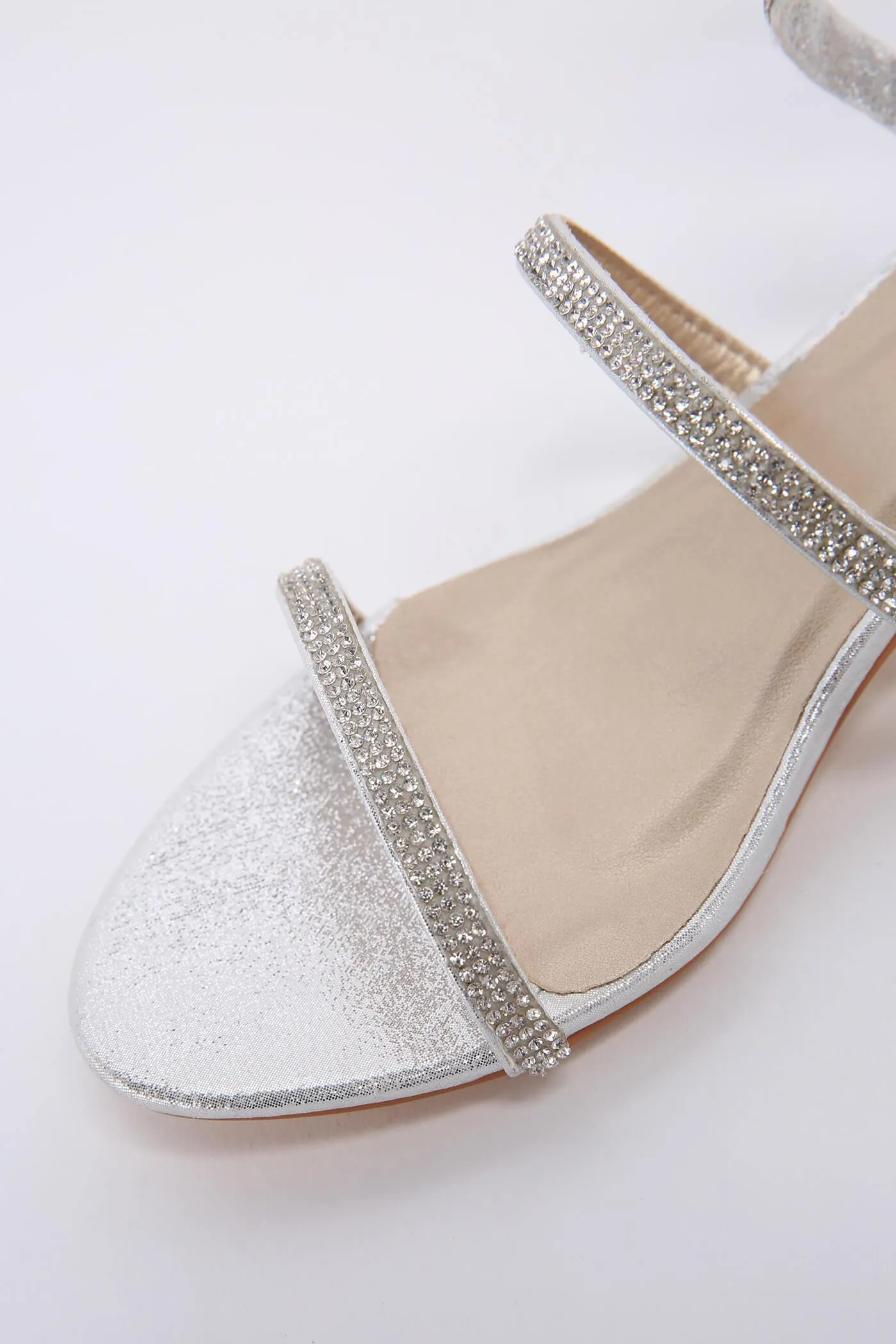 Silver Wrap Around Diamante Sandal