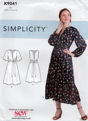 Simplicity K9041 Womens Wrap Bodice Dress Sewing Pattern Size 6 - 14 UNCUT Factory Folded