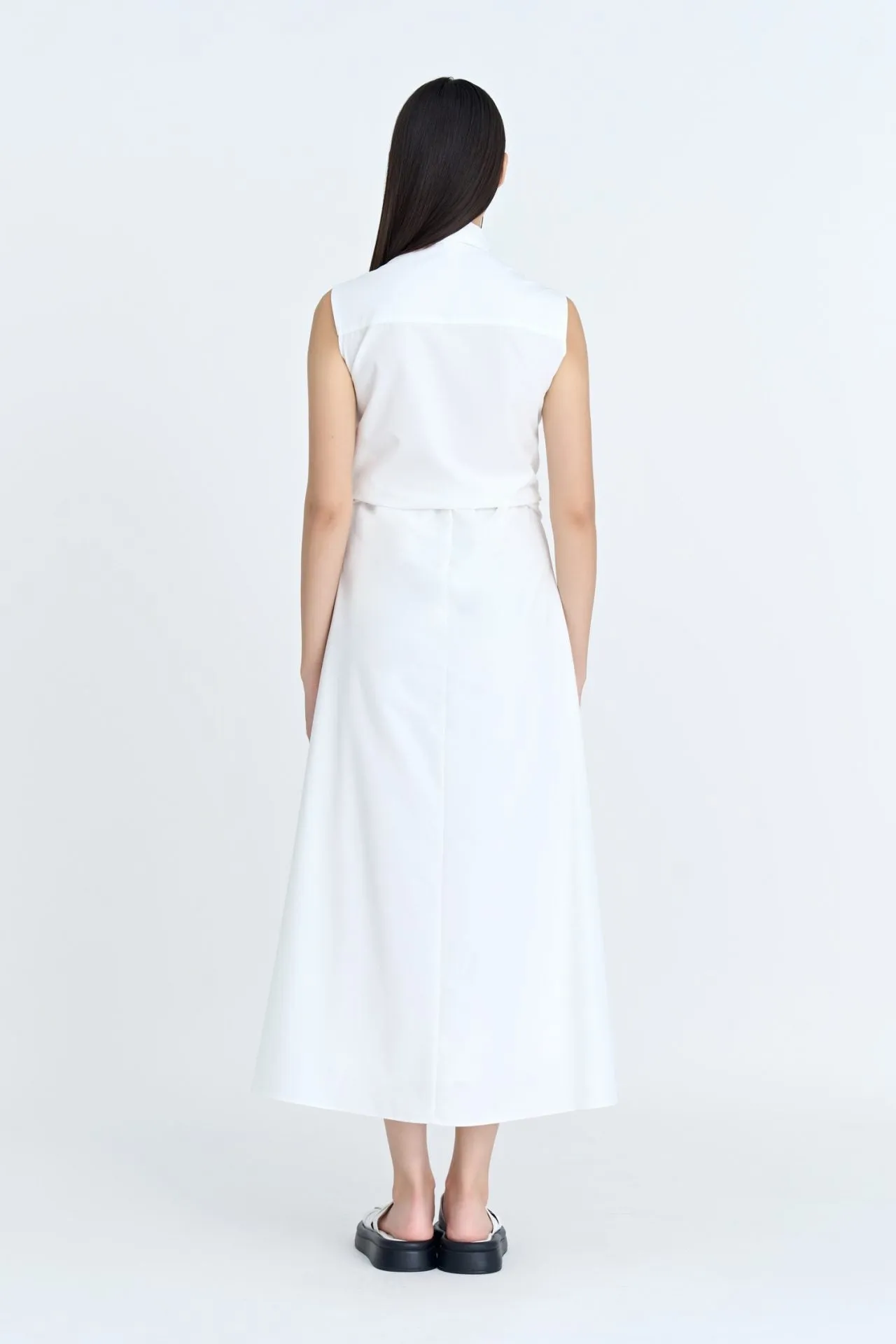 Sleeveless Wrap Dress - Cream