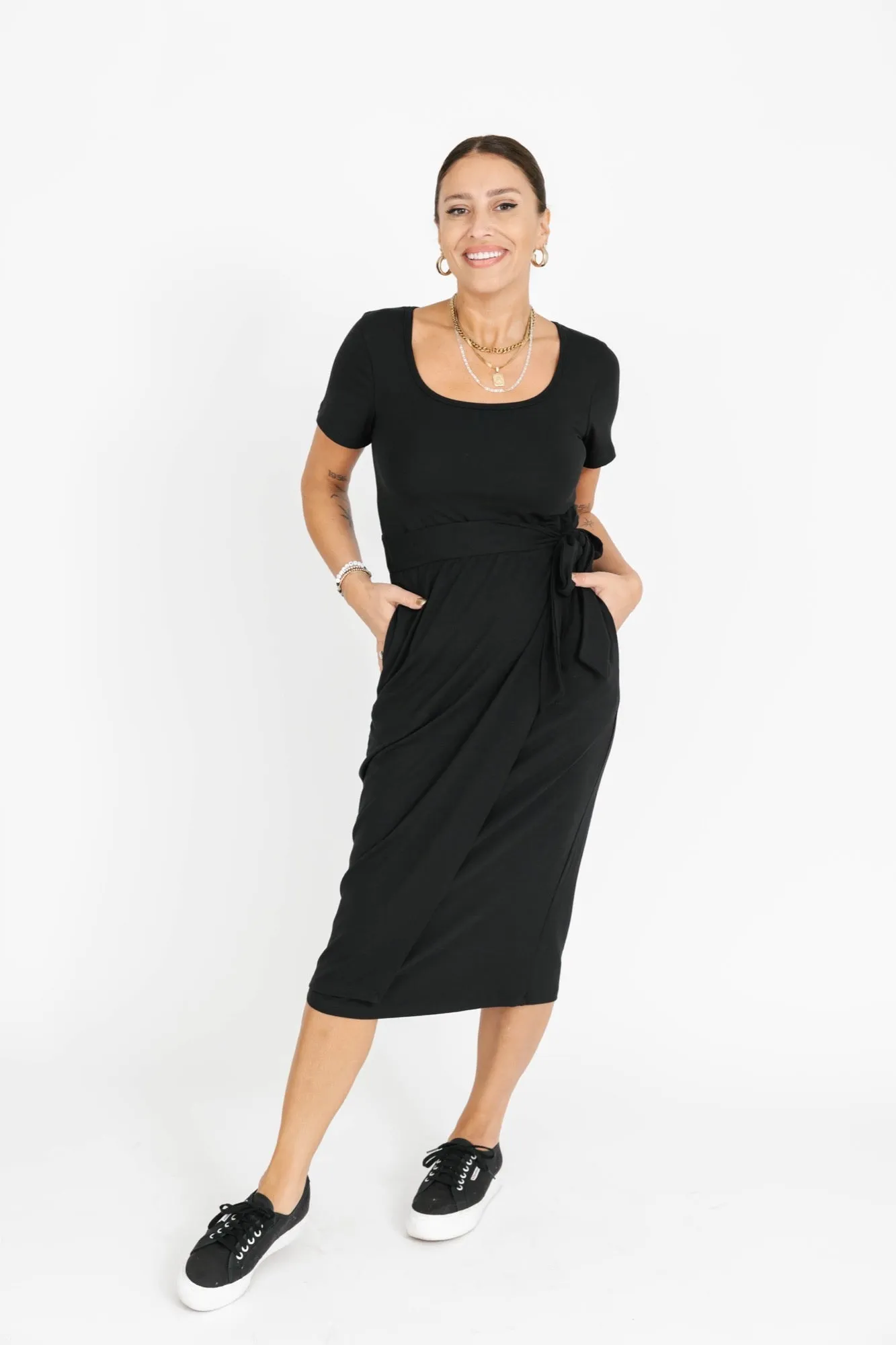 Smash & Tess Athena Wrap Dress | Black   Berry