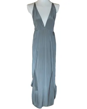 Soft Summer Porpoise Silk Maxi Dress