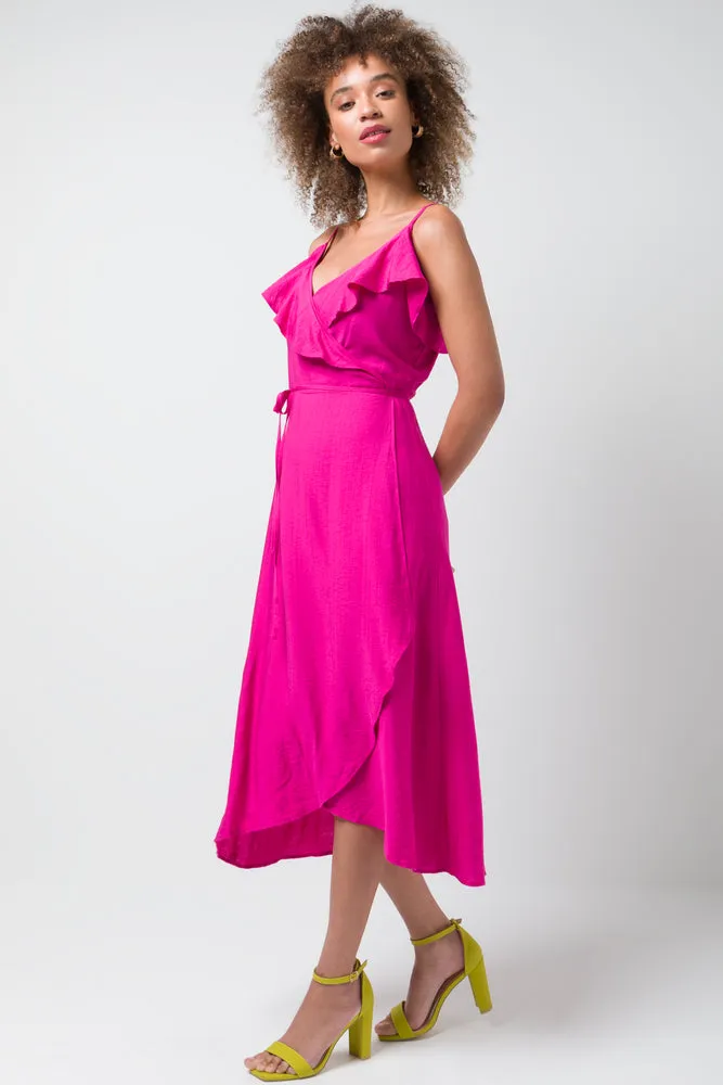 Strappy Wrap Dress Pink