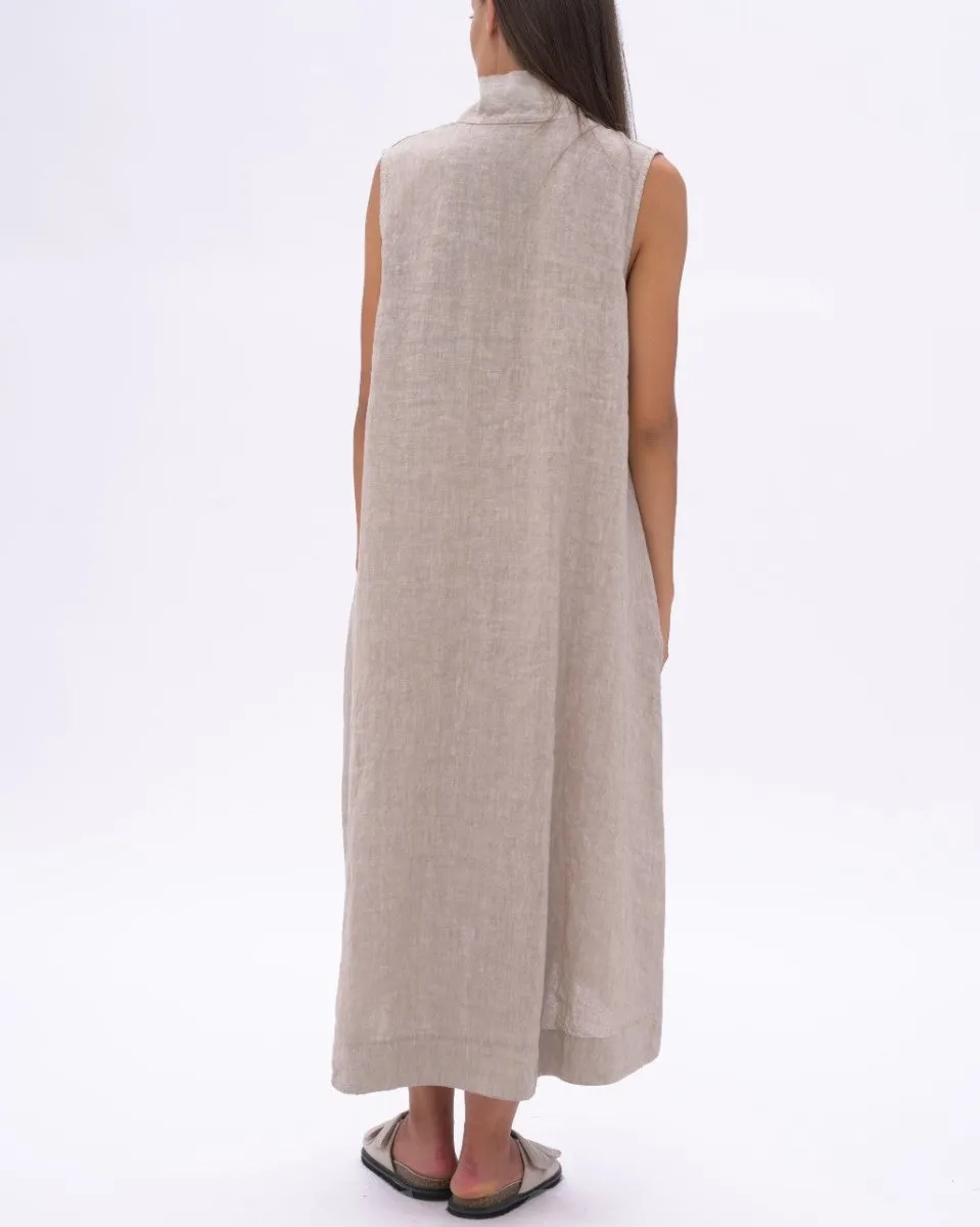 Swan Neck Linen Dress