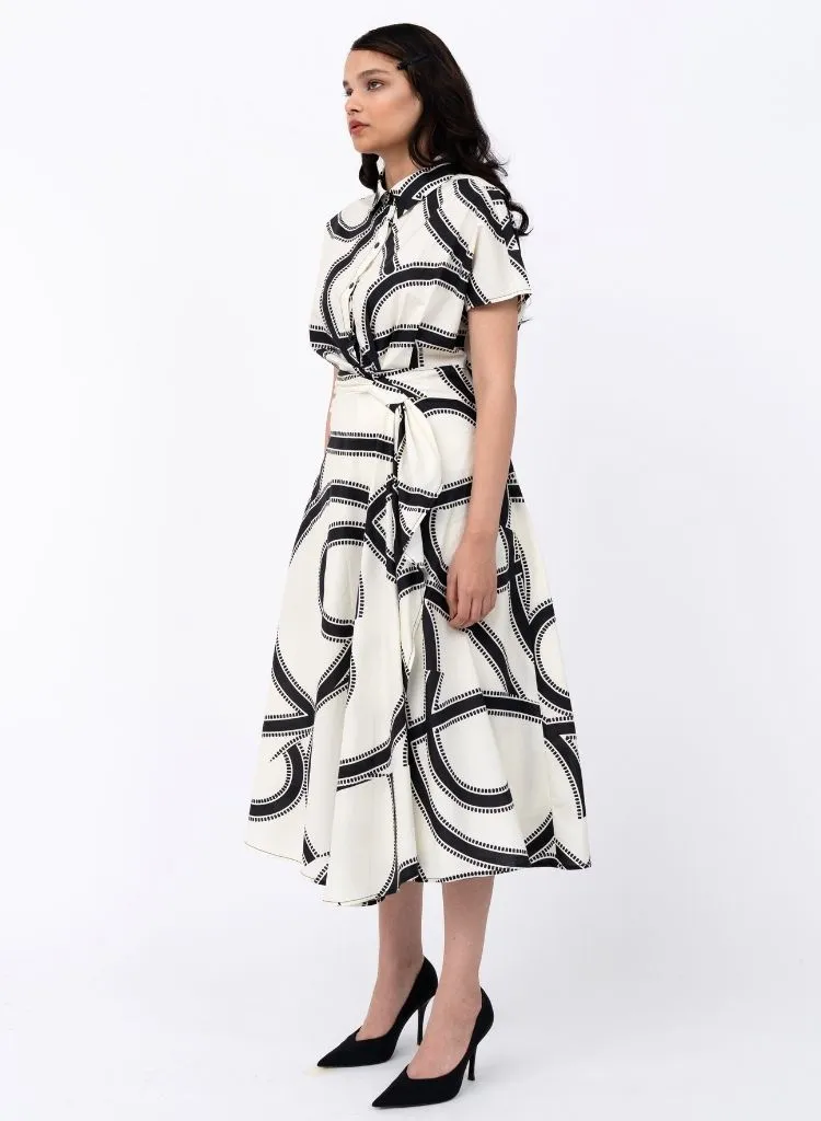 Swirl Print Wrap Dress