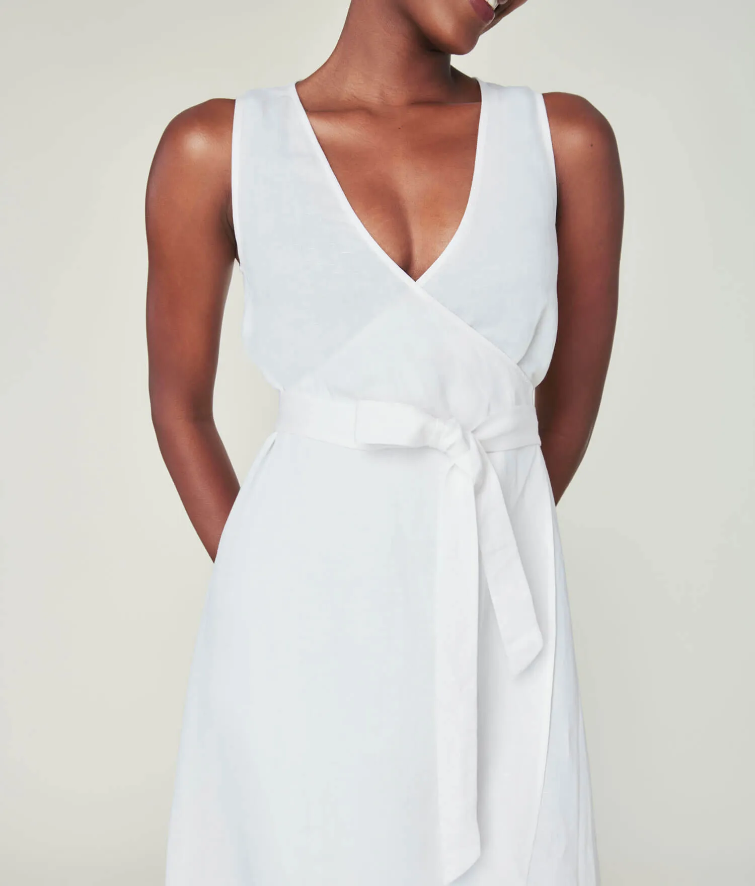 The Armona Dress - Linen - Coconut (Archive)