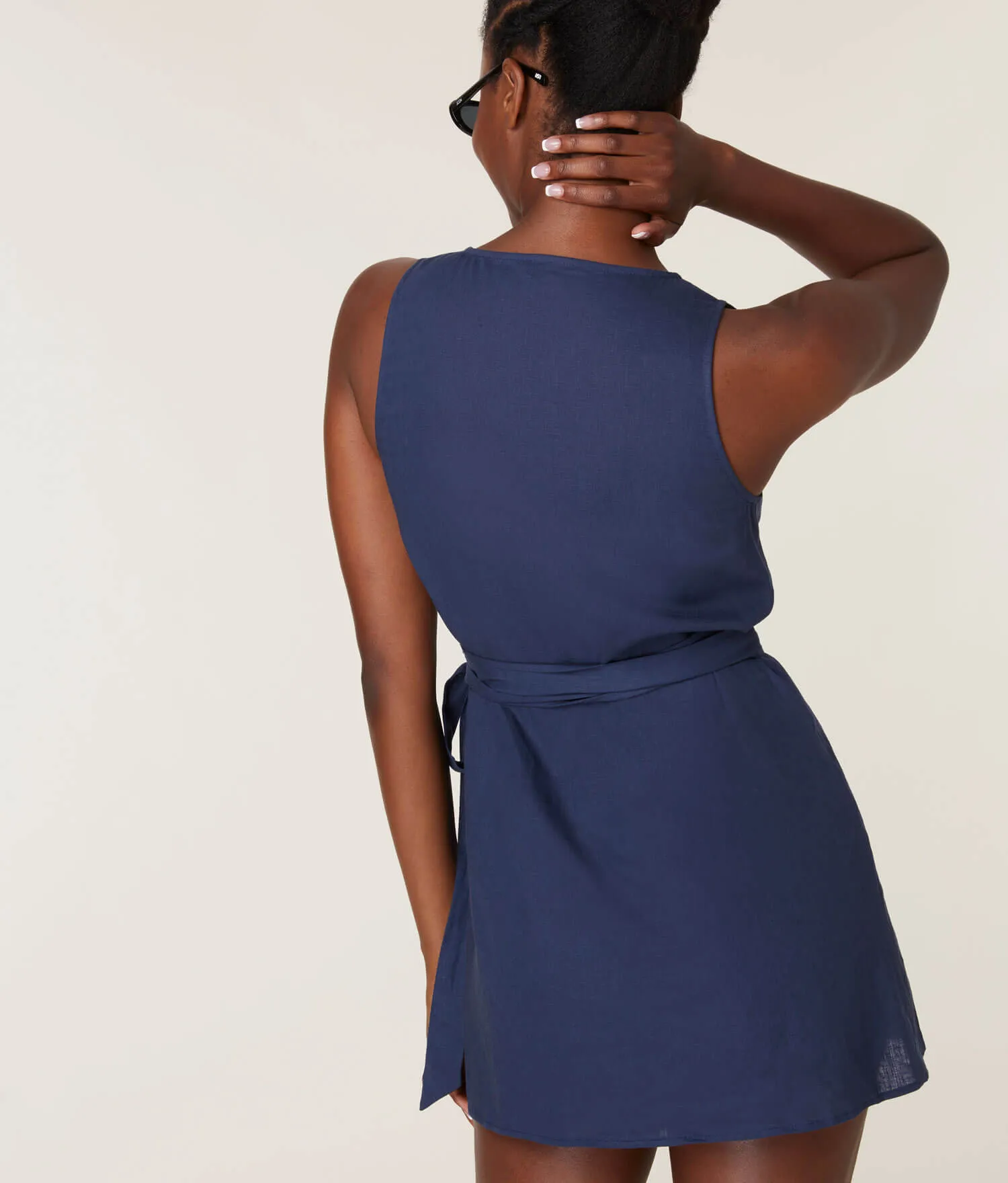 The Cacela Dress - Linen - Midnight (Archive)