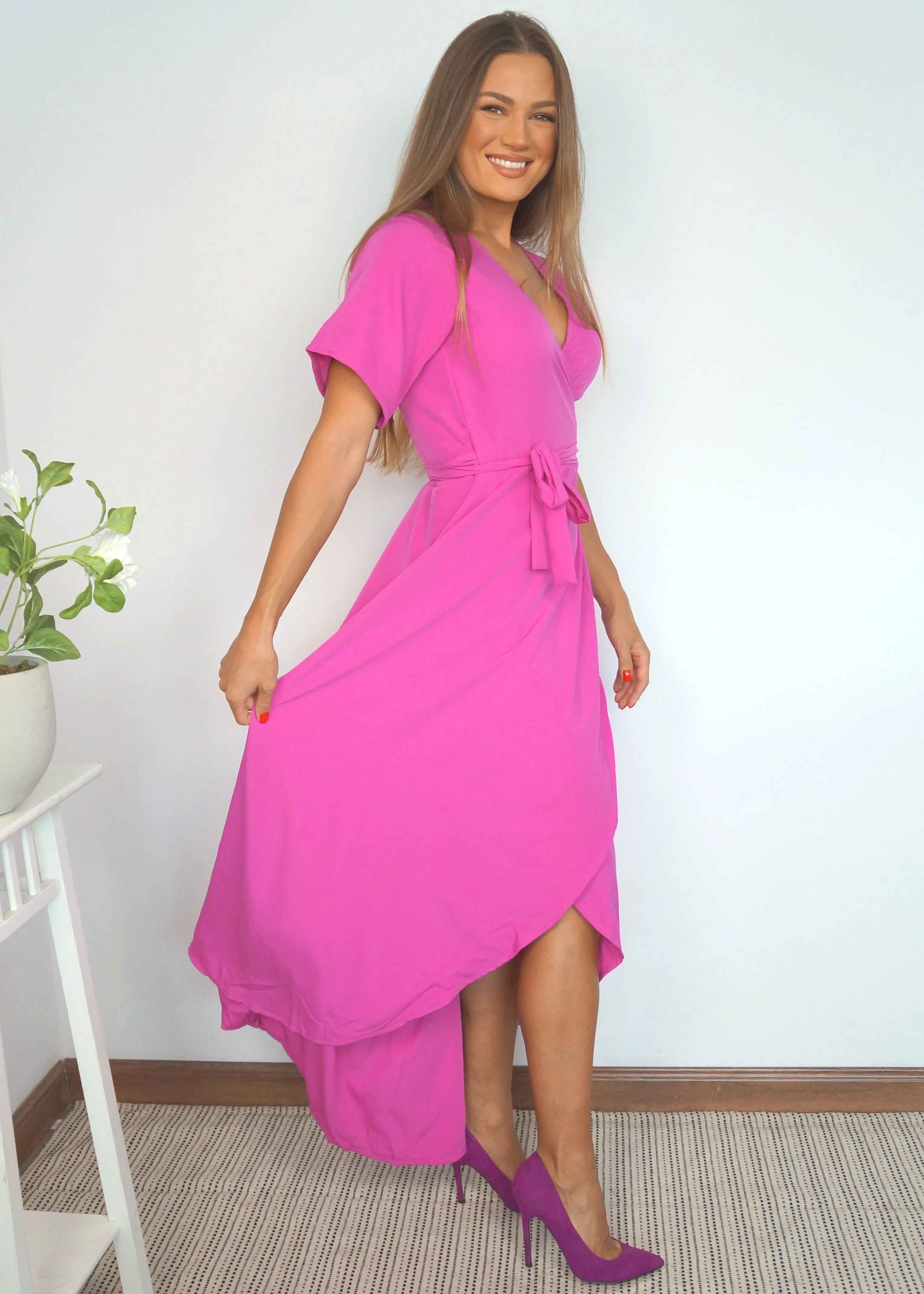 The Maxi Wrap Dress - Blush Pink