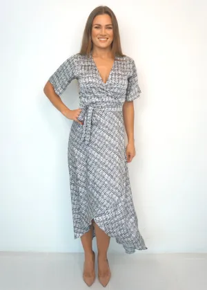 The Maxi Wrap Dress - Checkered Nights