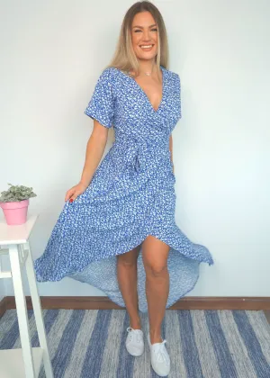 The Maxi Wrap Dress - Dittsy Cobalt