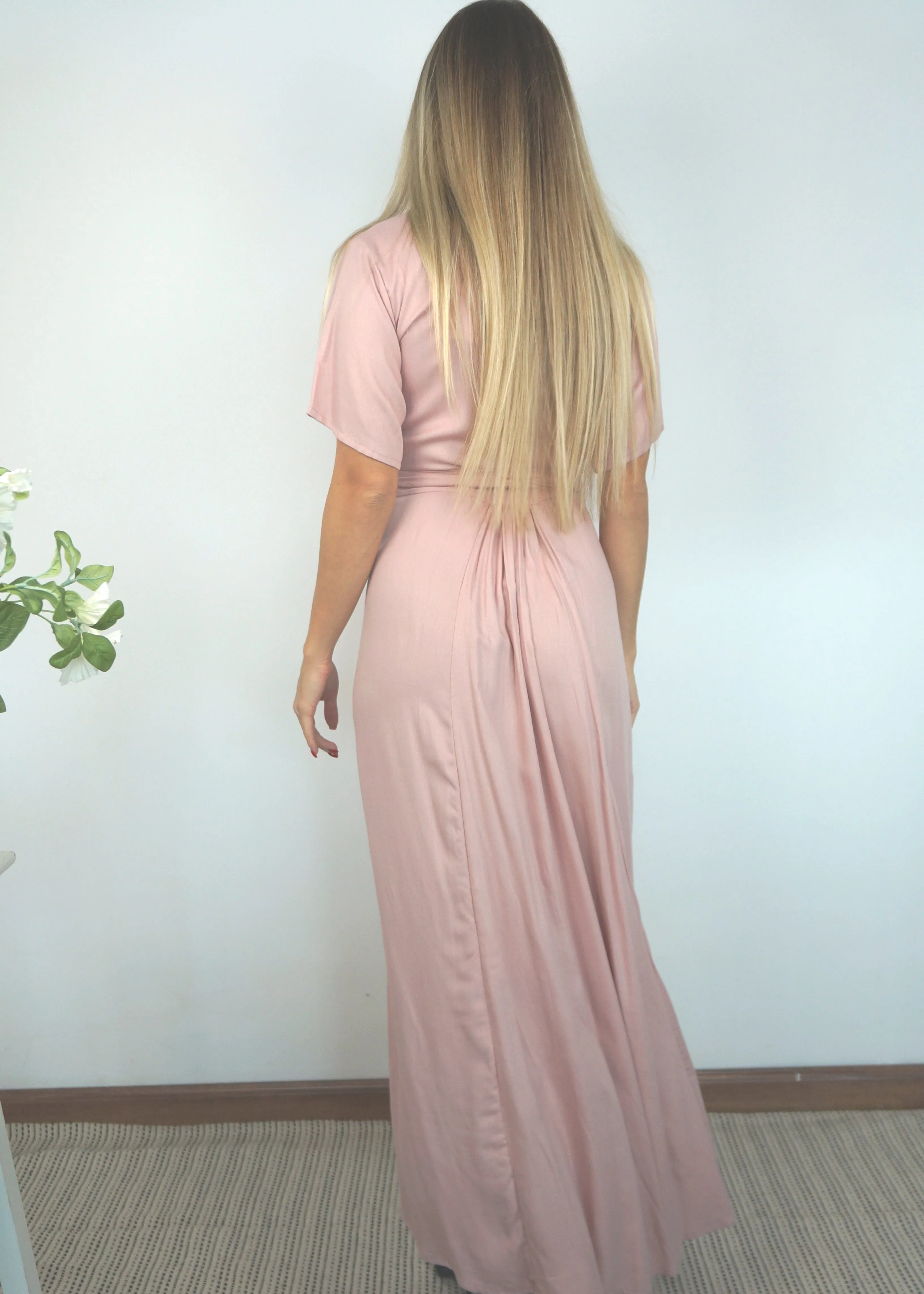 The Maxi Wrap Dress - Dusty Pink