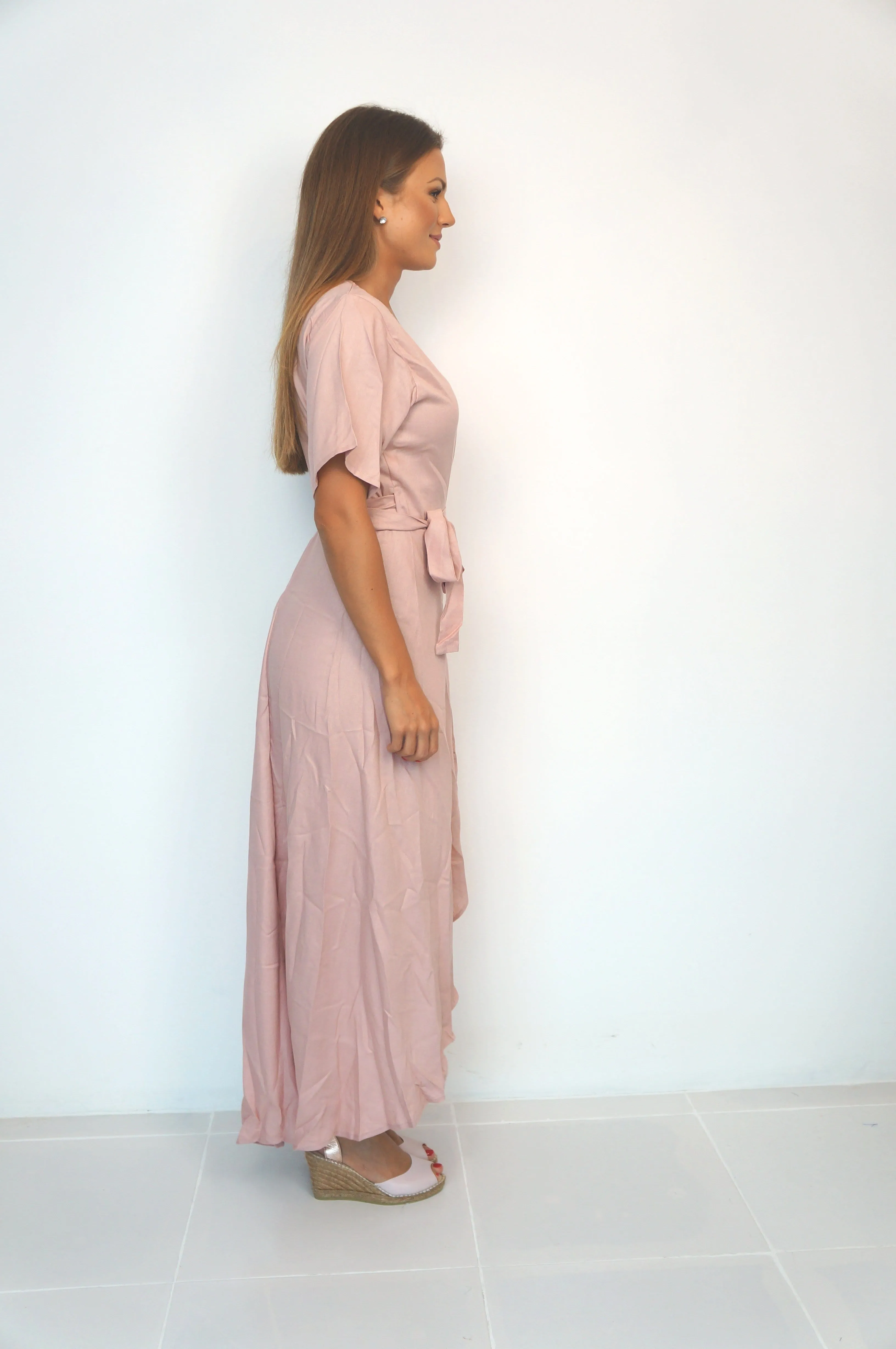 The Maxi Wrap Dress - Dusty Pink