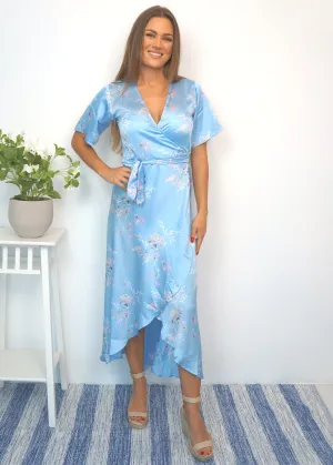 The Maxi Wrap Dress - Flowery Sky