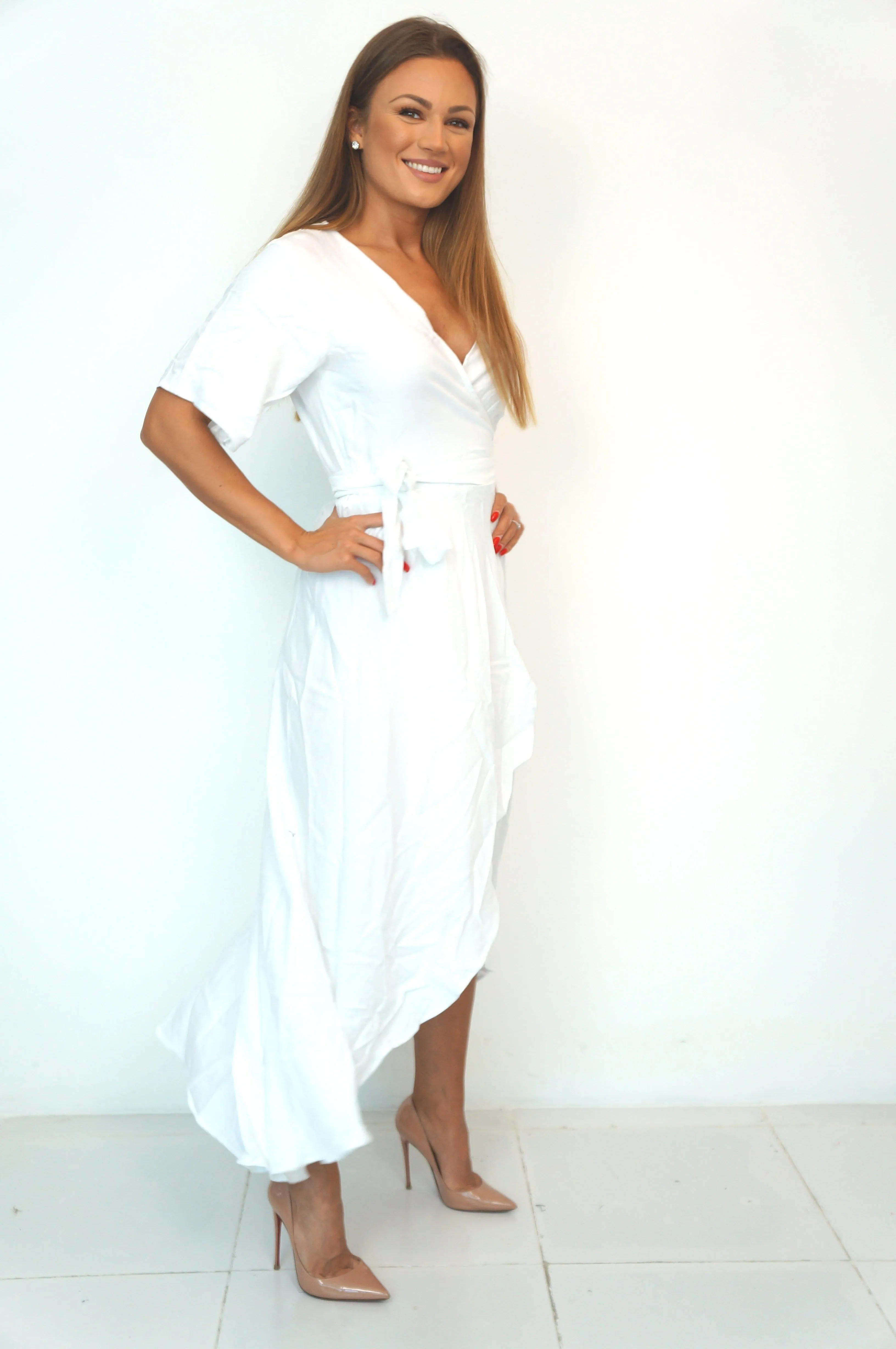 The Maxi Wrap Dress - Pure White