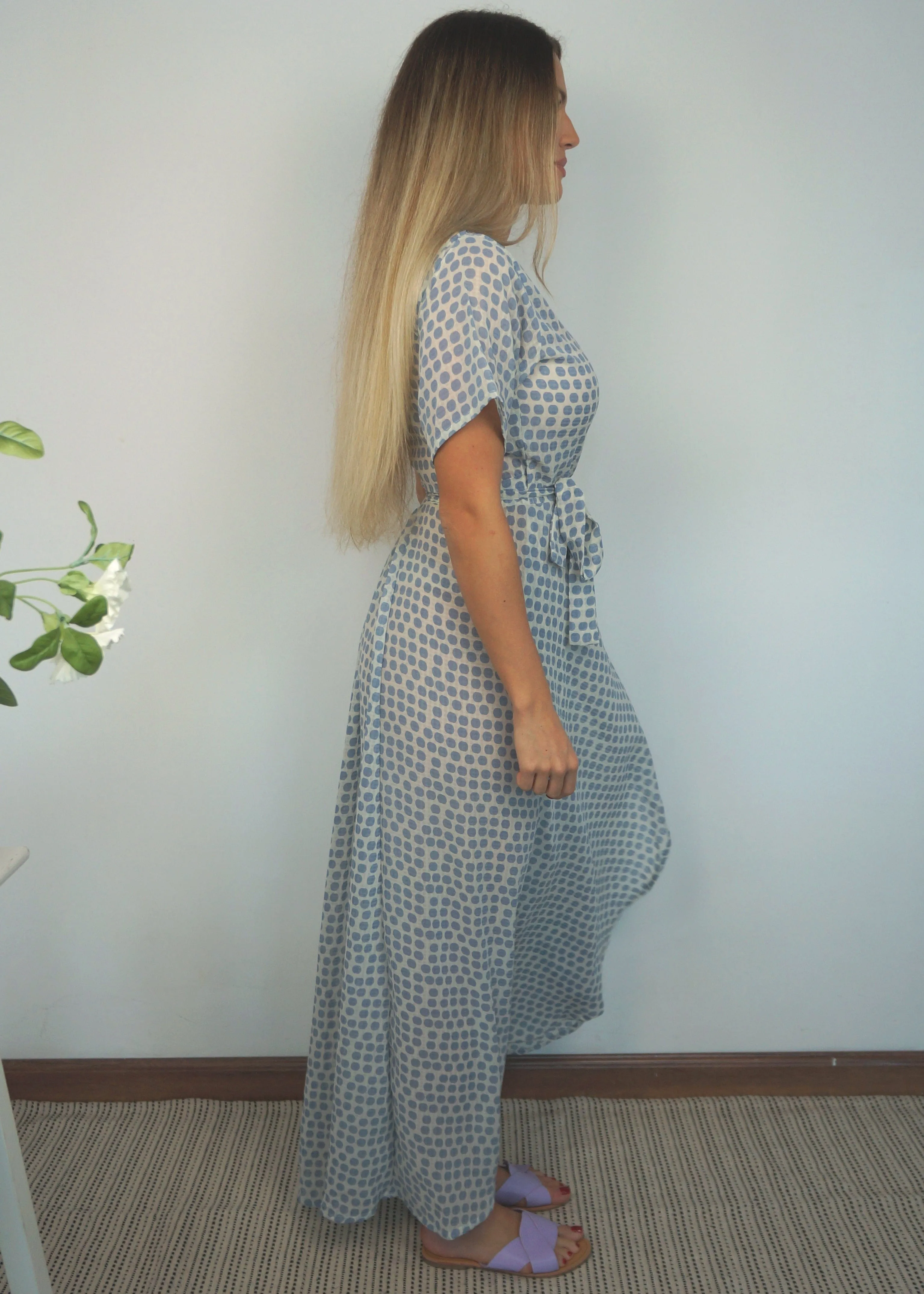 The Maxi Wrap Dress - Santorini Circles