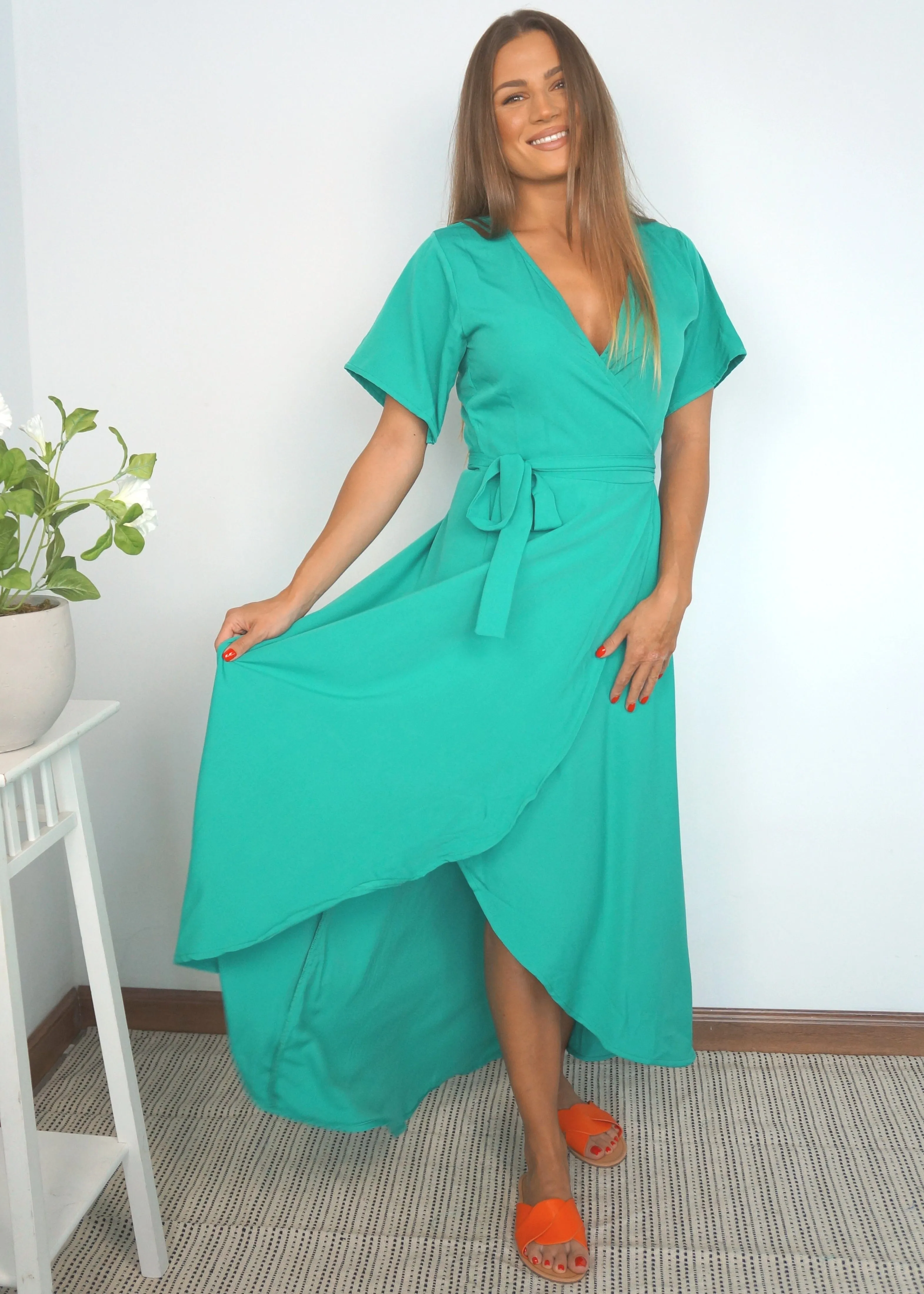 The Maxi Wrap Dress - Summer Green