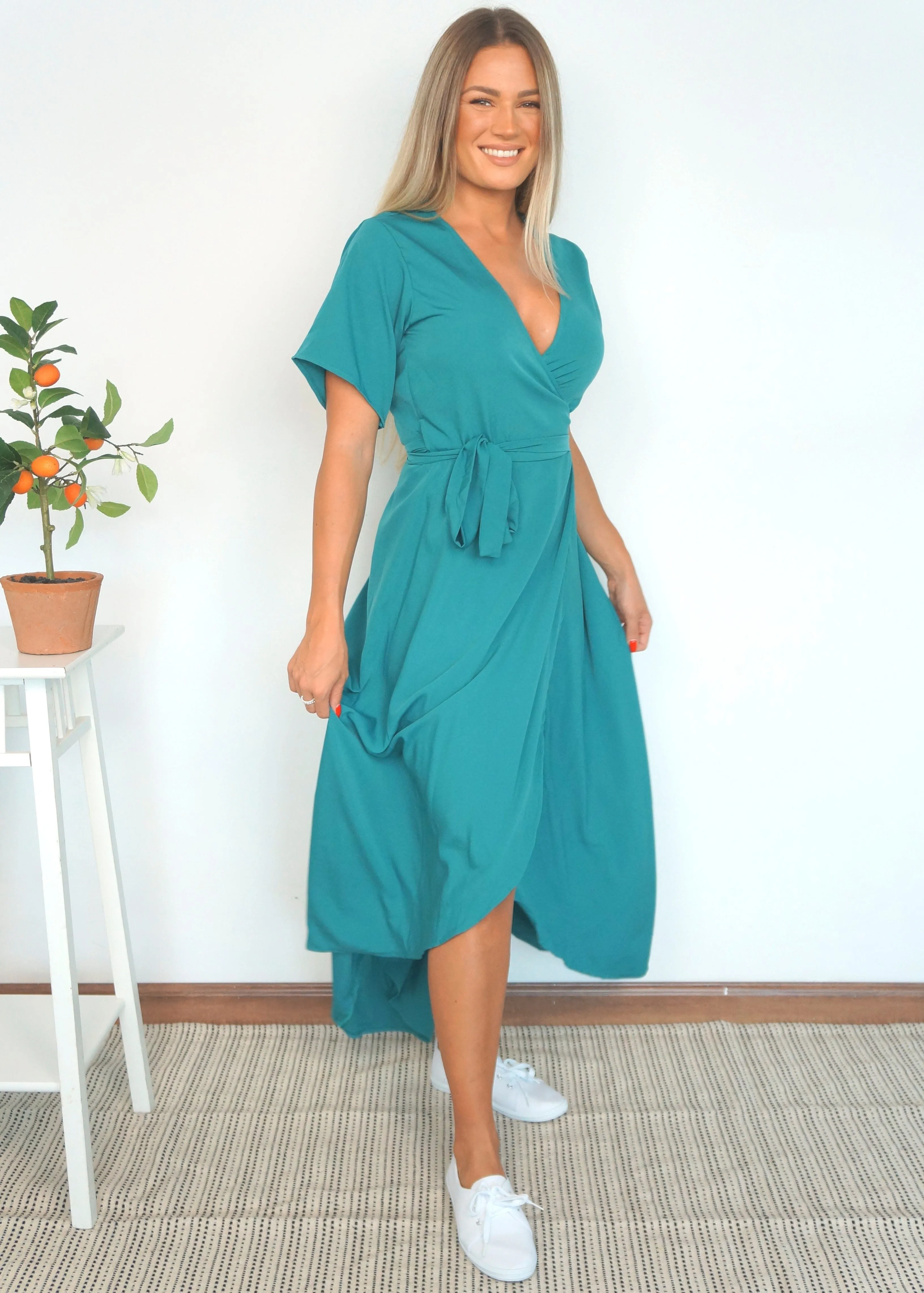 The Maxi Wrap Dress - Summer Teal