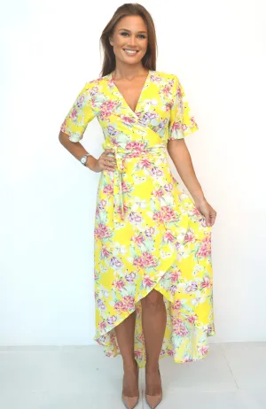 The Maxi Wrap Dress - Summer Yellow Floral