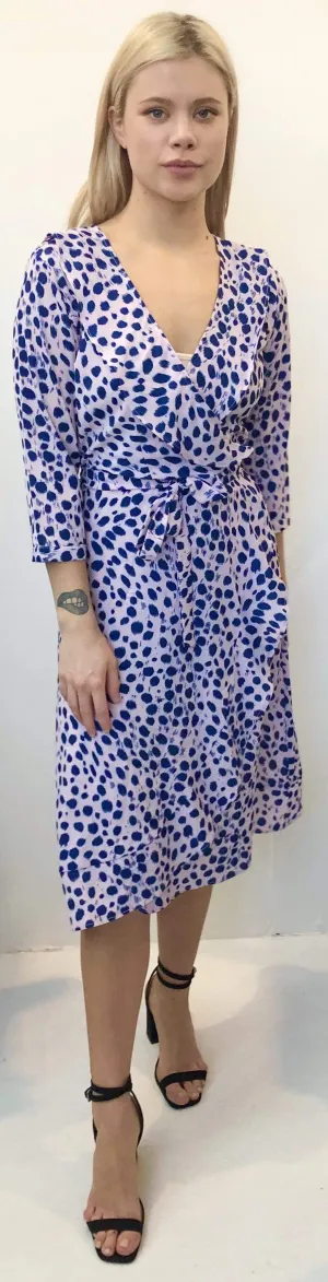 The Midi Flirty Wrap Dress w/ 3/4 Sleeves - Hamptons Weekend