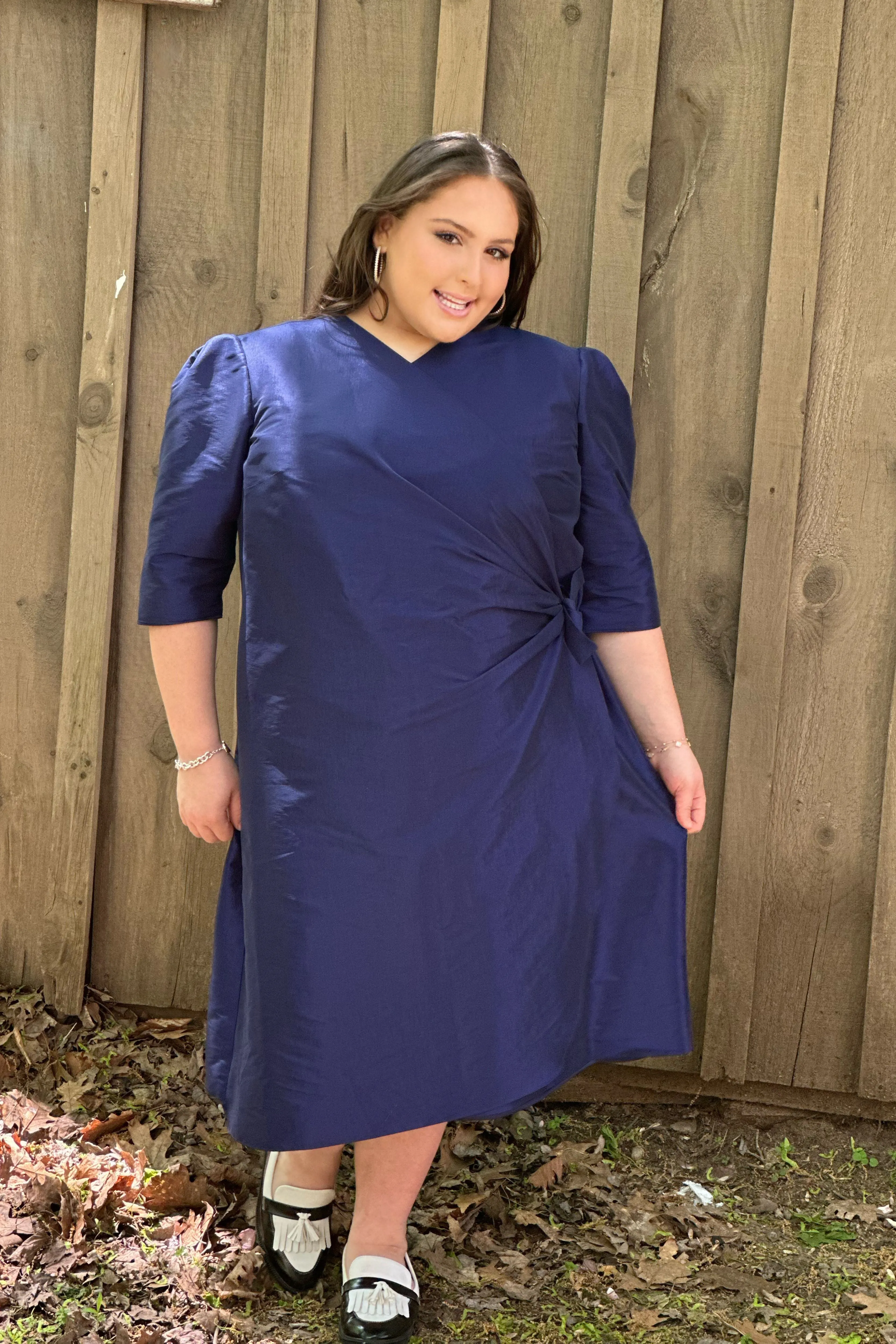 The "Wrap" Dress (Navy Taffeta)