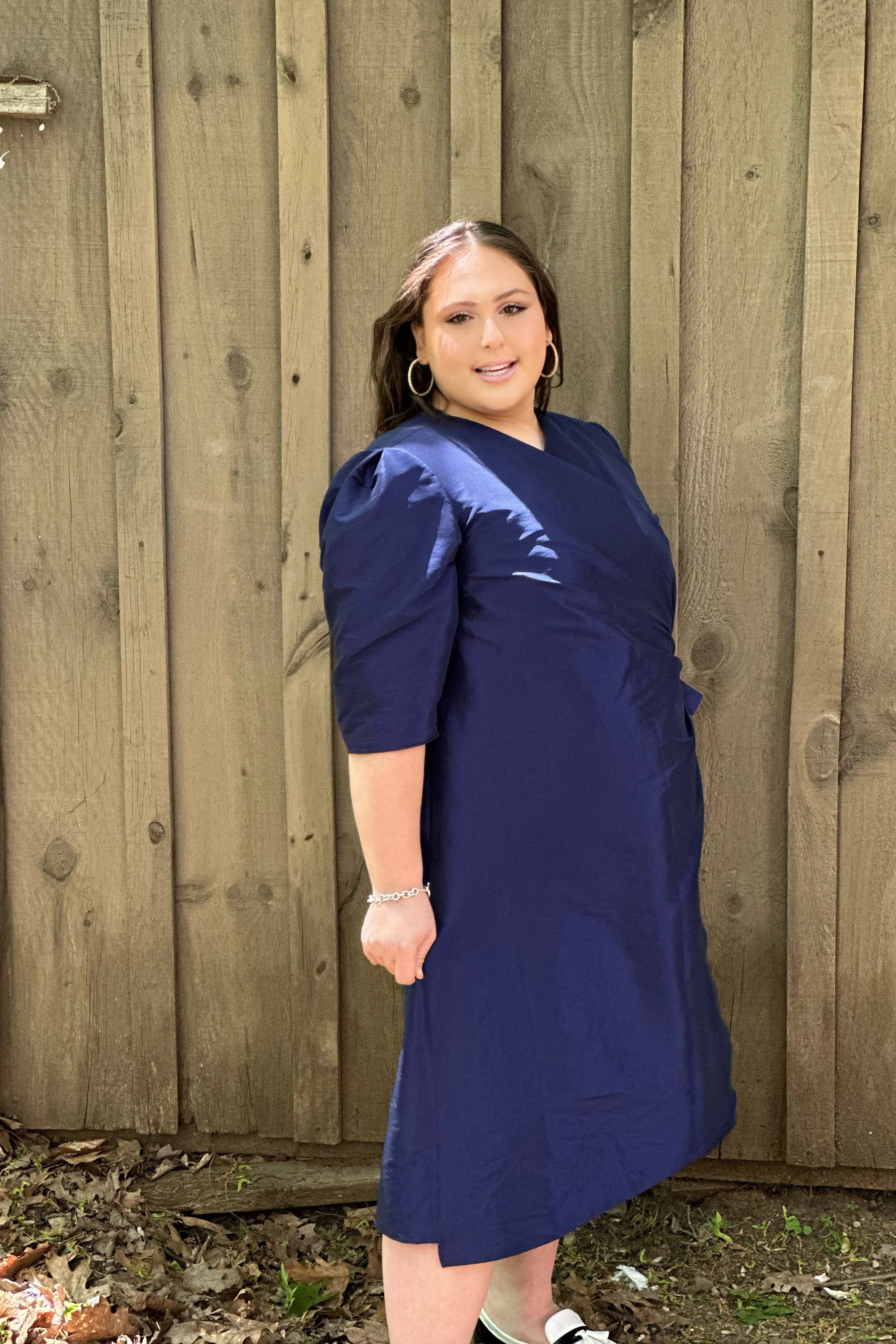 The "Wrap" Dress (Navy Taffeta)