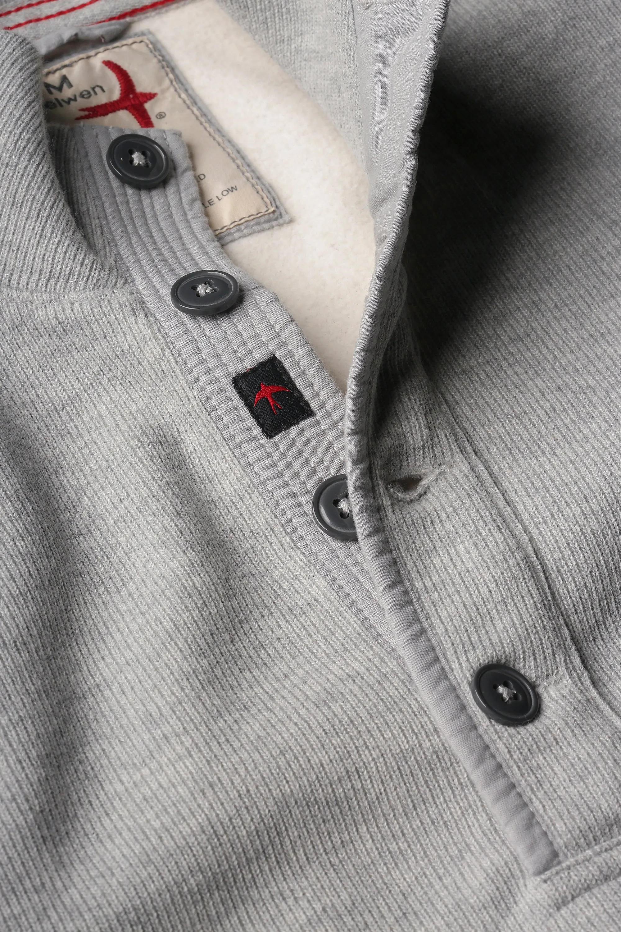 Thermal Button Mock - Light Grey Heather