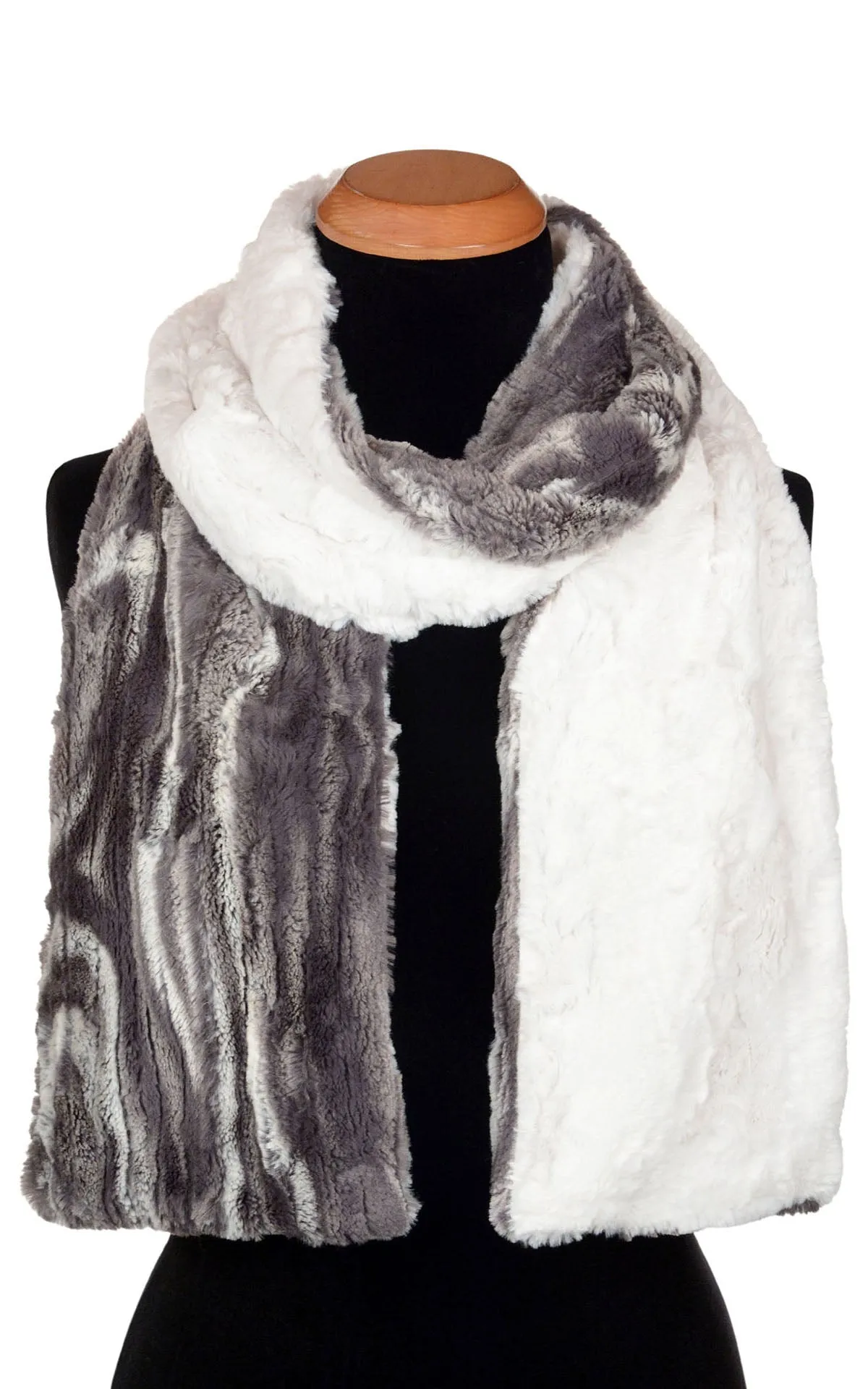 Two-Tone Classic Scarf in Marble Dune Faux Furs