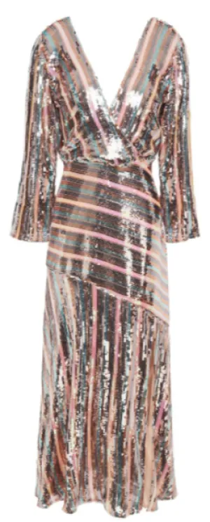 Tyra Sequin Wrap Dress