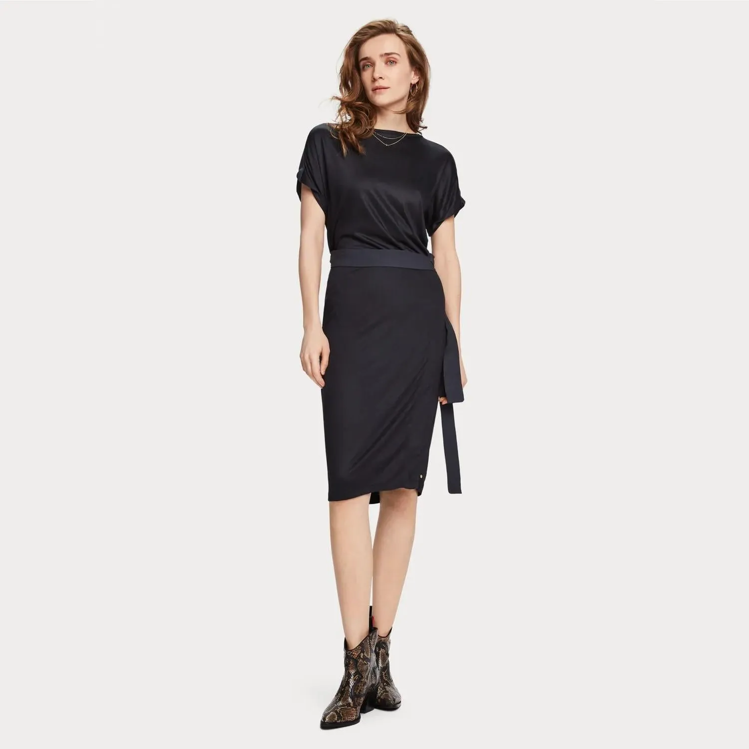 Viscose Wrap Dress (Black)