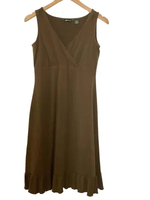 Warm Autumn Brown Ruffle Dress