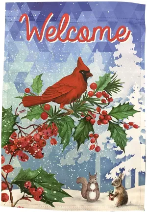 Welcome Winter Christmas Garden Flag - 12" x 18"