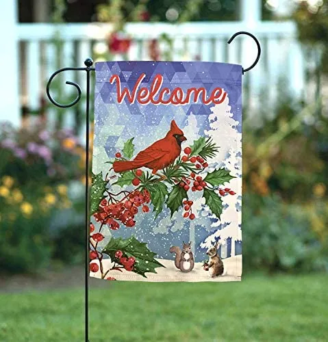 Welcome Winter Christmas Garden Flag - 12" x 18"