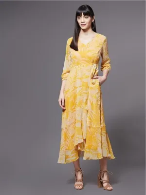 Women Floral Chiffon Midi Dress