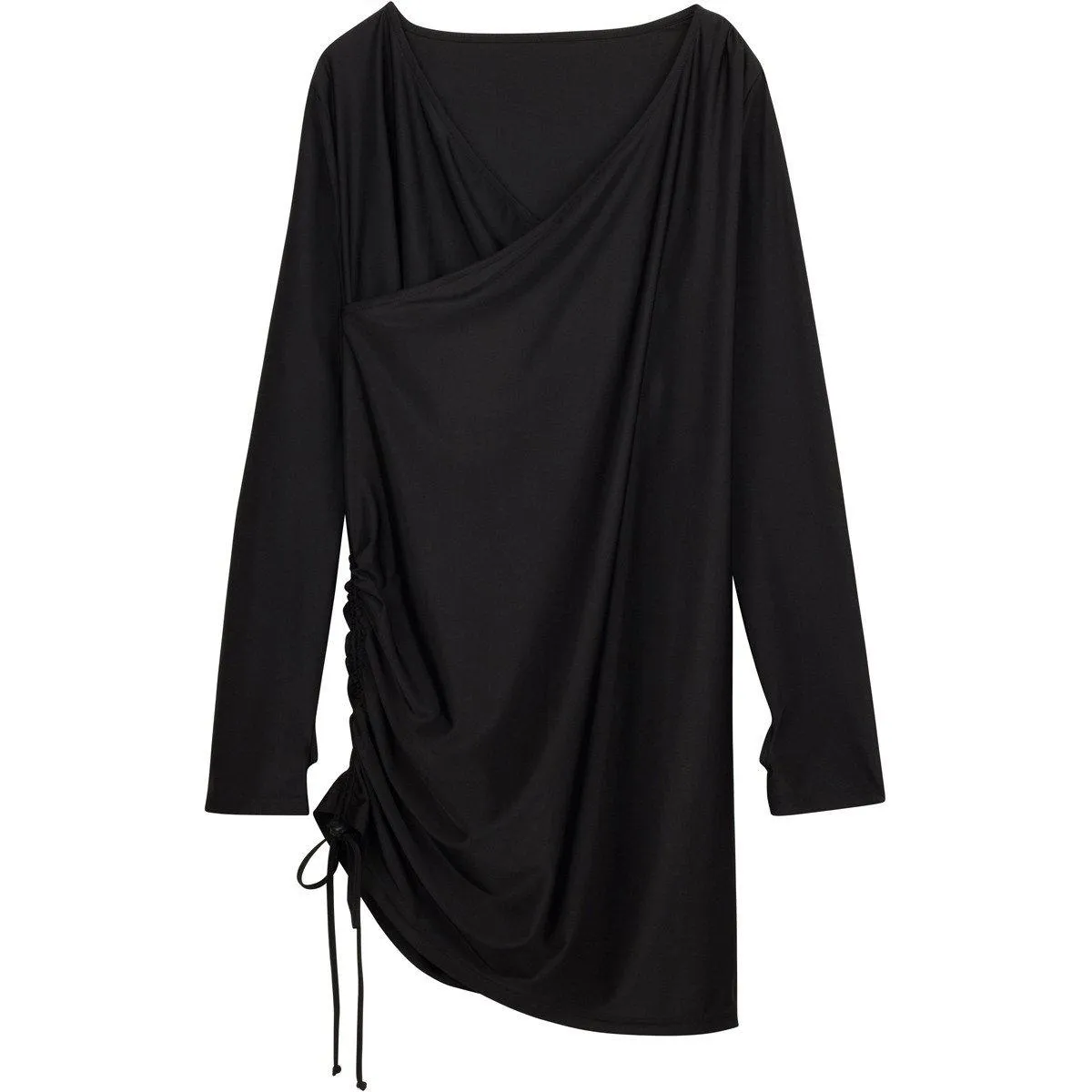 Women's Sophisticated Swim Wrap Dress Cover Up - "All Black"