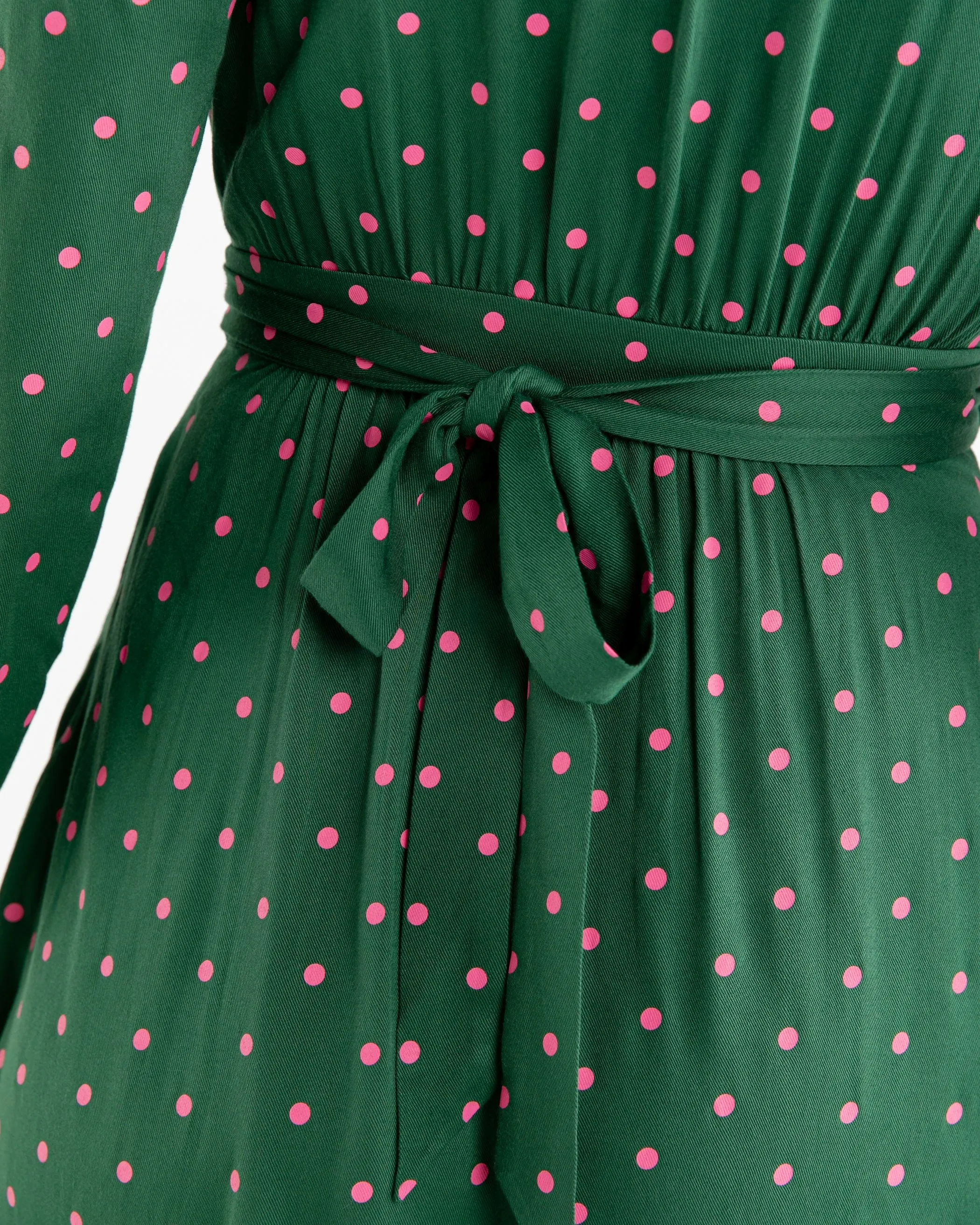 Wrap Dress - Evergreen Dot