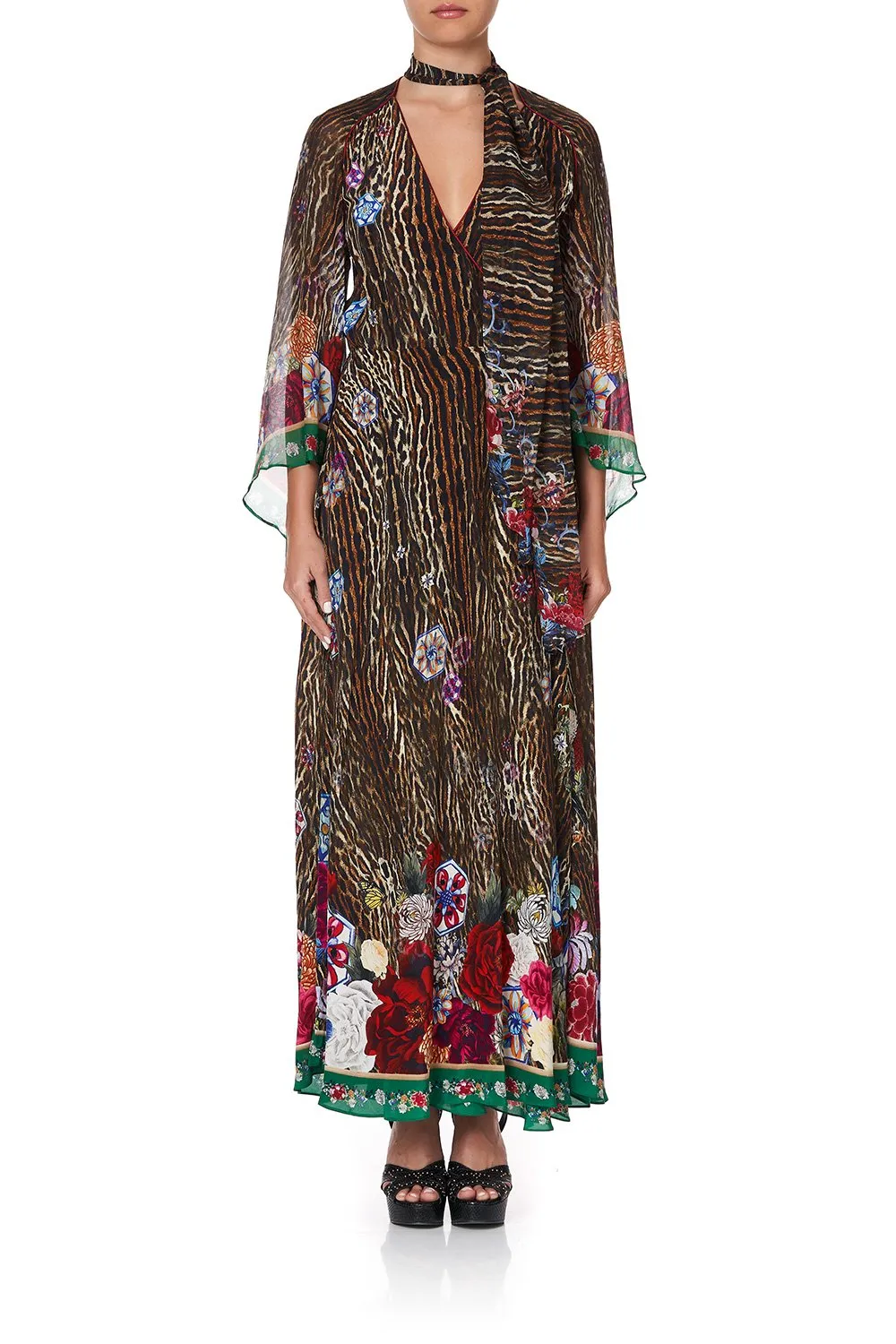 Wrap Dress W/ Neck Tie- Jewel Of Jupiter