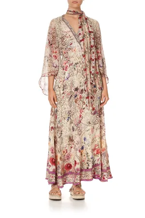 WRAP DRESS WITH NECK TIE DRIFTING DREAMER