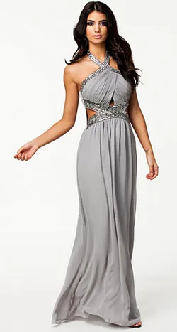 Wrap Front Dress Silver