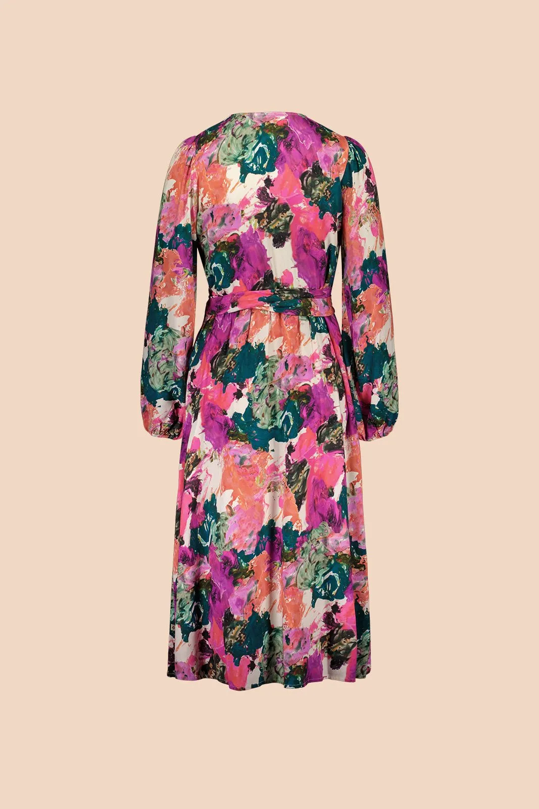 Wrap Midi Dress, Aquarelle