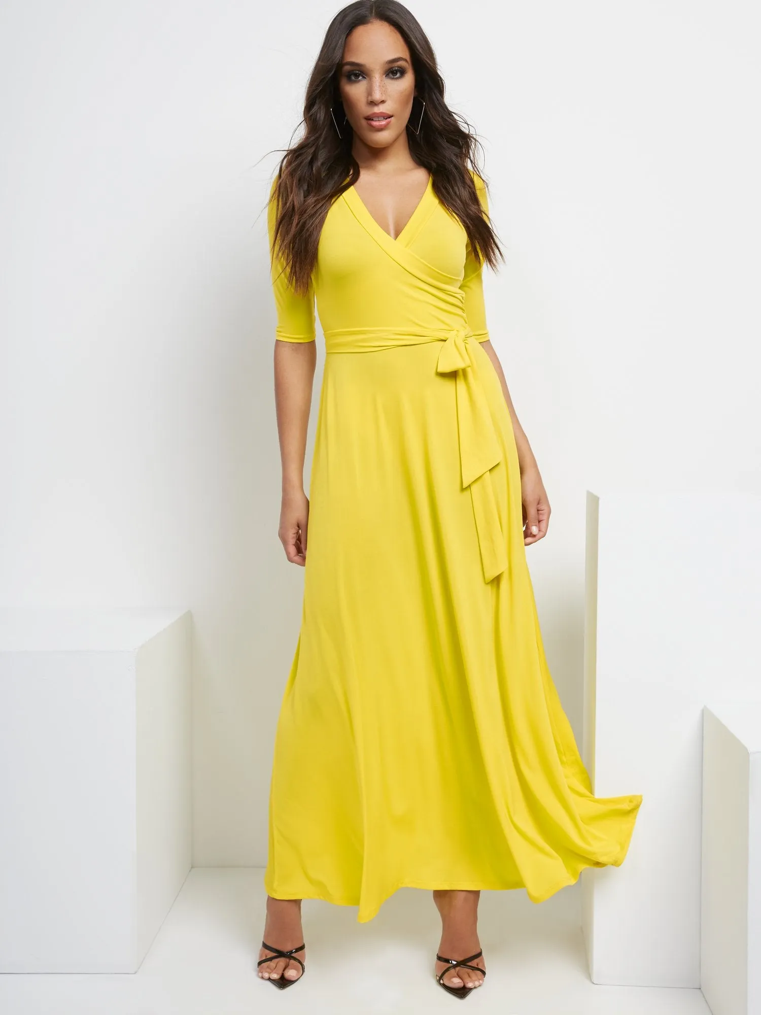 Yellow Wrap Maxi Dress